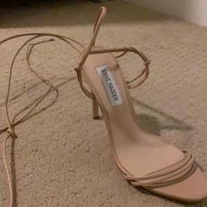 steve madden lace up nude heels